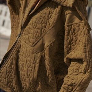 Free People Movement- Quilted Zip-Up Jacket in Olive Brown